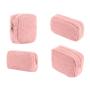 Wholesale Eco Friendly Portable Designer Cosmetic Bag Custom Teddy Fur Organize Zipper Pouch Bag Women Toiletry  Makeup Bag