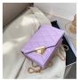 2024 Four Seasons Embroidery Line Diamond Bag Women's Fashionable Korean Edition Lock Casual Texture Chain Single Shoulder Bag P