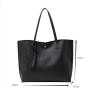 Gelory Customized Luxury Lychee Pattern Fringe Ladies Shopping Handbag PU Leather Shoulder Strap Tote Bags For Women