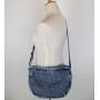 Women's New Fashionable Washed Denim Satchel Backpack Two-Strap Waterproof Student Messenger Bag with Dumpling Snowflake Design
