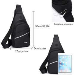 Gelory Water Resistant Polyester Funny Pack Lightweight Crossbody Chest Bag Single Shoulder Bag For Gym Workout Travel Hiking Outdoors