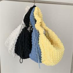 2023 New Drawable Rope Cloud Bag Ladies Shoulder Fashion Trending Plaid Soft Cloud Crossbody Bag Women'S Messenger Bags
