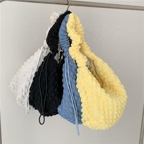 2023 New Drawable Rope Cloud Bag Ladies Shoulder Fashion Trending Plaid Soft Cloud Crossbody Bag Women'S Messenger Bags