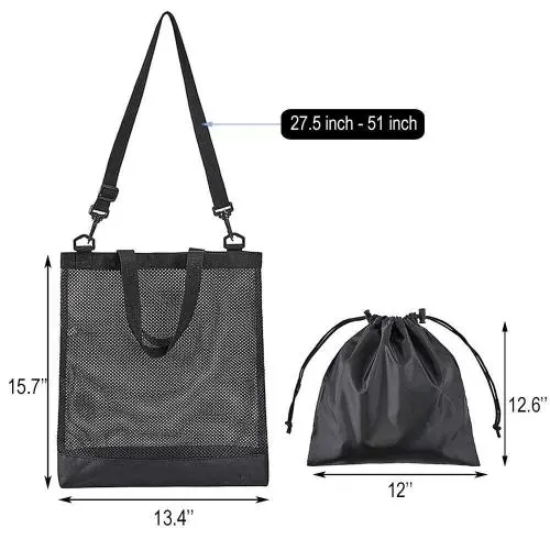 Gelory Fashion Student Book Stationery Storage Portable Large Capacity Multifunctional Hollow Mesh Shoulder Cross Storage Bag