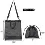Gelory Fashion Student Book Stationery Storage Portable Large Capacity Multifunctional Hollow Mesh Shoulder Cross Storage Bag