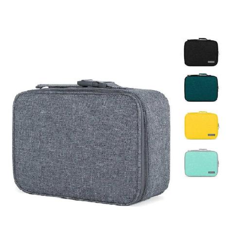 Gelory Modern Simple Fashion Zipper 600 D Polyester Lunch Bag Kids Gray Insulated Lunch Box