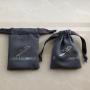 Custom Silver Hot Stamping Logo Suede Drawstring Pouch Suede Packaging bag For Jewelry