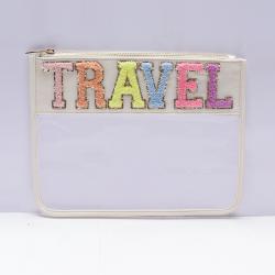 Unique Design Hot Sale Waterproof Plastic Flat Cosmetic Bag Zipper Pouch Transparent Pvc Cosmetic Bag