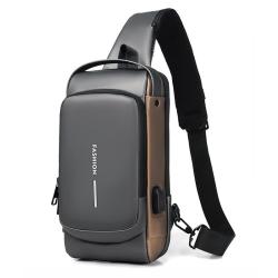 KBW610 Hot Men Bag Updated Model PU Shoulder Crossbody Sports Slant Hanging Chest Backpack High Quality USB Anti-theft Chest Bag