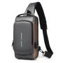 KBW610 Hot Men Bag Updated Model PU Shoulder Crossbody Sports Slant Hanging Chest Backpack High Quality USB Anti-theft Chest Bag