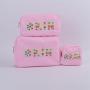 Keymay RTS Multi-color Portable Large Capacity Inner Pocket Waterproof Pink Makeup Bag Letter Cosmetic Bag Nylon Zipper Pouch