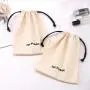 Eco-friendly Natural Cotton Drawstring Building Block Gif Packaging Pouch Custom Logo Printed  Organic Cotton Drawstring Bag