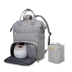 LOVEVOOK Quilted Waterproof High Quality Travel Double Layer Pumping Bag for Working Moms Breast Pump Backpack with Cooler Bag