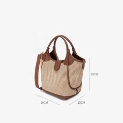 2024 Wholesale Customized Handbag Environmental Protection Shape Straw Shoulder Bag Slung Beach Straw Bag