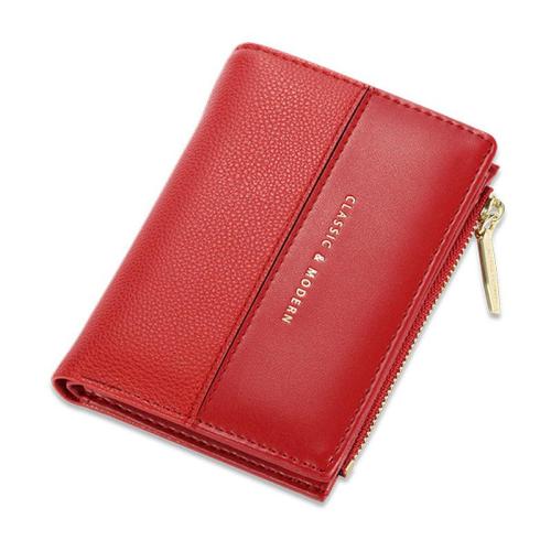 ZR486 Fashion Versatile Woman Short Wallet Classic Card Holder Case Girl  Purse Female Money Clip Billfold Zipper PU Leather