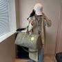 Custom New Bucket Bag PU Embroidery Print Niche Design Women's Bag Tote Bag Hand Bill ShoulderBag PVC