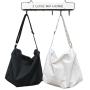Large-Capacity Black White Canvas Messenger Bag Schoolbag Vintage Fashion Style Students Crossbody Bag Simple Shopping Bag