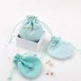 Wholesale Silver Hot Stamping Logo Packing Microfiber Suede  Drawstring Pouch Soft Suede Microfiber Gift Bag