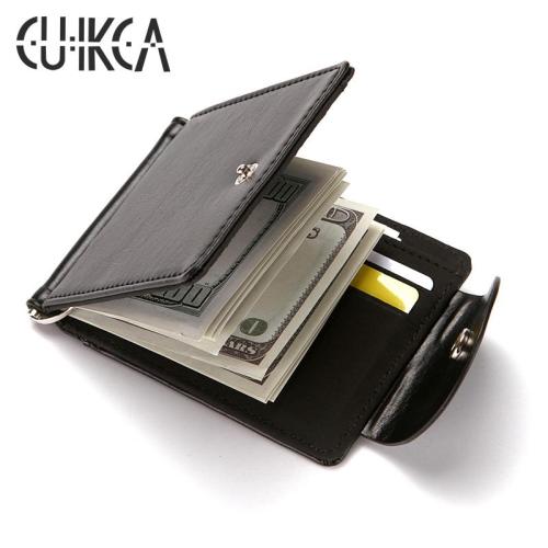 CUIKCA Credit Card Holder Slim Leather Men Wallet Bag Gift Minimalist Custom Print Oem Hot