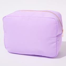 Stock Lavender S M L XL 4 Pieces No MOQ Nylon DIY Personalize Cosmetic Bag Zipper Pouch Gift for Girl Women Large Makeup Bags