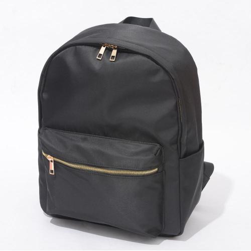 New Trends Fashion Nylon Large Capacity Waterproof Portable Zipper Nylon Black Rucksack Custom School Bag Backpack Wholesale