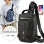 GELORY Customized Waist Sling Bag Multipurpose Waterproof Nylon Large Capacity USB Fitness Chest Bag Fanny Pack For Men Sport