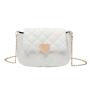 Heart Shaped Clasp Rhombic Embroidered Sling Messenger Bag Long Chain Mobile Bag Lingge Shoulder Bag Women