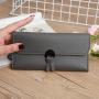 HR557 Women's Wallet With Long Zipper Ear Buckle Soft PU Leather Girls' Handheld Money Clip Wallet Ladies Gift Photo Bit Purse