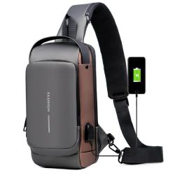 WTB028 New Fashion Chest Bag Men's Messenger Bag Waterproof PU Leather Shoulder Sling Bag Waterproof Custom Logo for Men