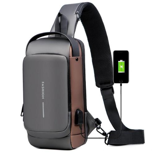 WTB028 New Fashion Chest Bag Men's Messenger Bag Waterproof PU Leather Shoulder Sling Bag Waterproof Custom Logo for Men