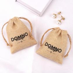 High Quality Jute Drawstring Coffee Tea Packing Bag Custom Logo Recycled Jute Gift Dust Bag