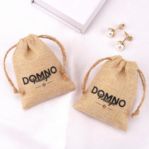 High Quality Jute Drawstring Coffee Tea Packing Bag Custom Logo Recycled Jute Gift Dust Bag