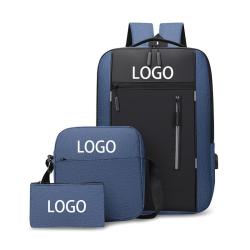 Custom 3pcs/set Work Bag College School Daypack Travel Knapsack Business Backpack Set with Laptop Compartment
