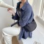 Korean new student fashion trend one shoulder bag simple nylon dumpling bag casual solid color messenger bag for women