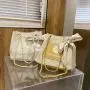 Straw Designer Tote Woman Handbag Custom Magnetic Button Large Capacity Bucket Bag Fresh Shopping Woven Chain Bags