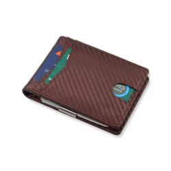 Custom Minimalist Front Pocket Money Clip Wallet Slim Bi-fold Carbon Fiber Mens Wallet