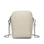 Embossed Pattern Leather Phone Pouch Bag Crossbody Genuine Leather Mobile Phone Shoulder Bag With Zipper