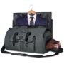 Customized Full-Sized Folding Hanging Suit Male Weekender Business Trips Garment Duffle Bag with Detachable Shoulder Strap
