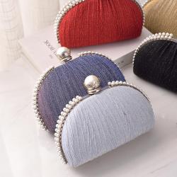 Cute small and exquisite Pearl metal frame New tide Mini elegant clutch bags for women luxury evening bags