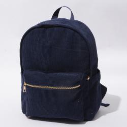 Custom Eco Friendly Durable Cotton Corduroy Girls Kids Student School Book Bag Casual Sports Backpacks