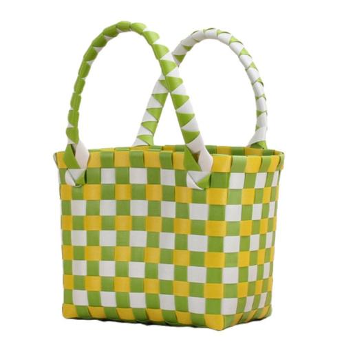ZR784 Beach Bag Bucket Women Fashion PVC Handmade Color Woven Summer Handbag Messenger Crossbody Bag Lady Picnic Bag Outdoor