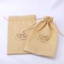 Custom Logo Printing Jute Drawstring Coffee Cocoa Bean Packaging Bag Food Christmas Gift Jute Linen Pouch
