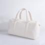 Keymay RTS Personalized Embroidery Chenille Letter Patches Sherpa Overnight Duffle Bag Sherpa Weekender Bag Foldable Duffle Bag