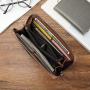 RFID Durable Man Long Wallet Slim leather wallet for men credit card holder multi-function money clip wallet zipper around