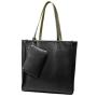 LOVEVOOK Foldable Soft PU Leather Bag Set 2 pcs Wallet and Purse Clutch Minimalist Women Large Capacity Totes Bags.