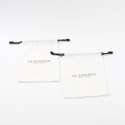 High Quality Organic Cotton Fabric Gift Pouch Eco Soap Packaging Custom Logo Printed Cotton Linen Dust Drawstring Bag