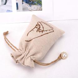 Eco-friendly Jute Coffee Tea Sack Bag Custom Logo Printing Drawstring Christmas Gift Packing Brualp Pouch