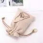 Eco-friendly Jute Coffee Tea Sack Bag Custom Logo Printing Drawstring Christmas Gift Packing Brualp Pouch