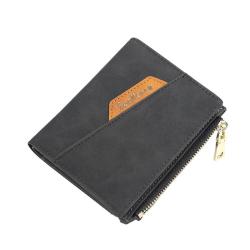 OEM087 Fashion Bifold Man Wallet Black Change Photo Small Wallet Korean Designer Minimalist Purses Cards Short Purse