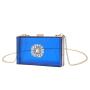 HR613 Women's New Dinner Bag Transparent Trendy Acrylic Diamond Box Bag Retro Cross Body Chain Latch Small Dinner Clutch Handbag